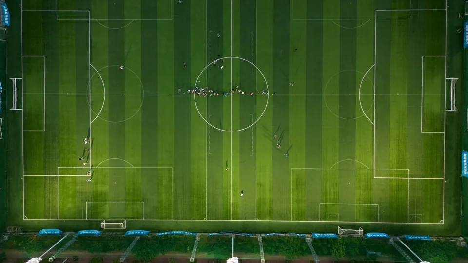 Fotbollsplan sedd ovanifrån